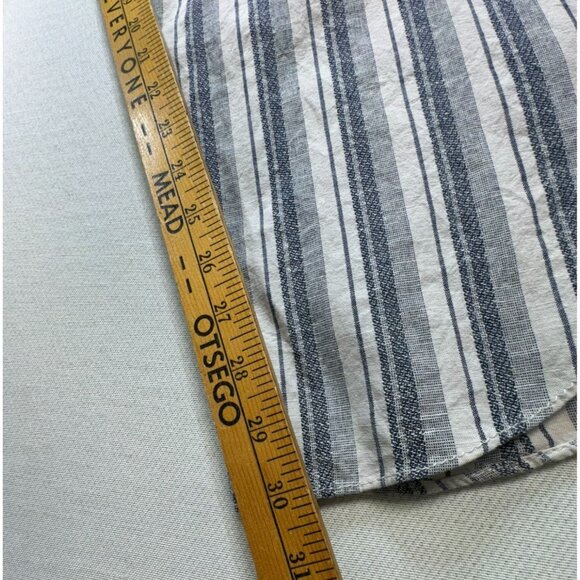 Cal 1850 Womens Striped Linen Blend XL Wide-Leg Pants With Overlap Design - Picture 8 of 14